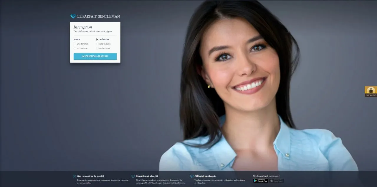 page d'accueil du site de rencontre le parfait gentleman