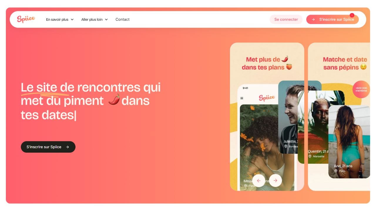 spiice site de rencontre page d'accueil